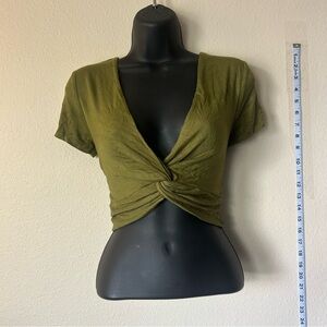 Olive 🫒 Twist-Front Top